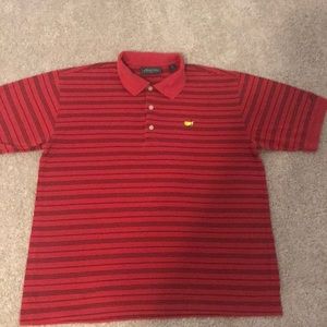 Masters Collection red and black stripe polo shirt